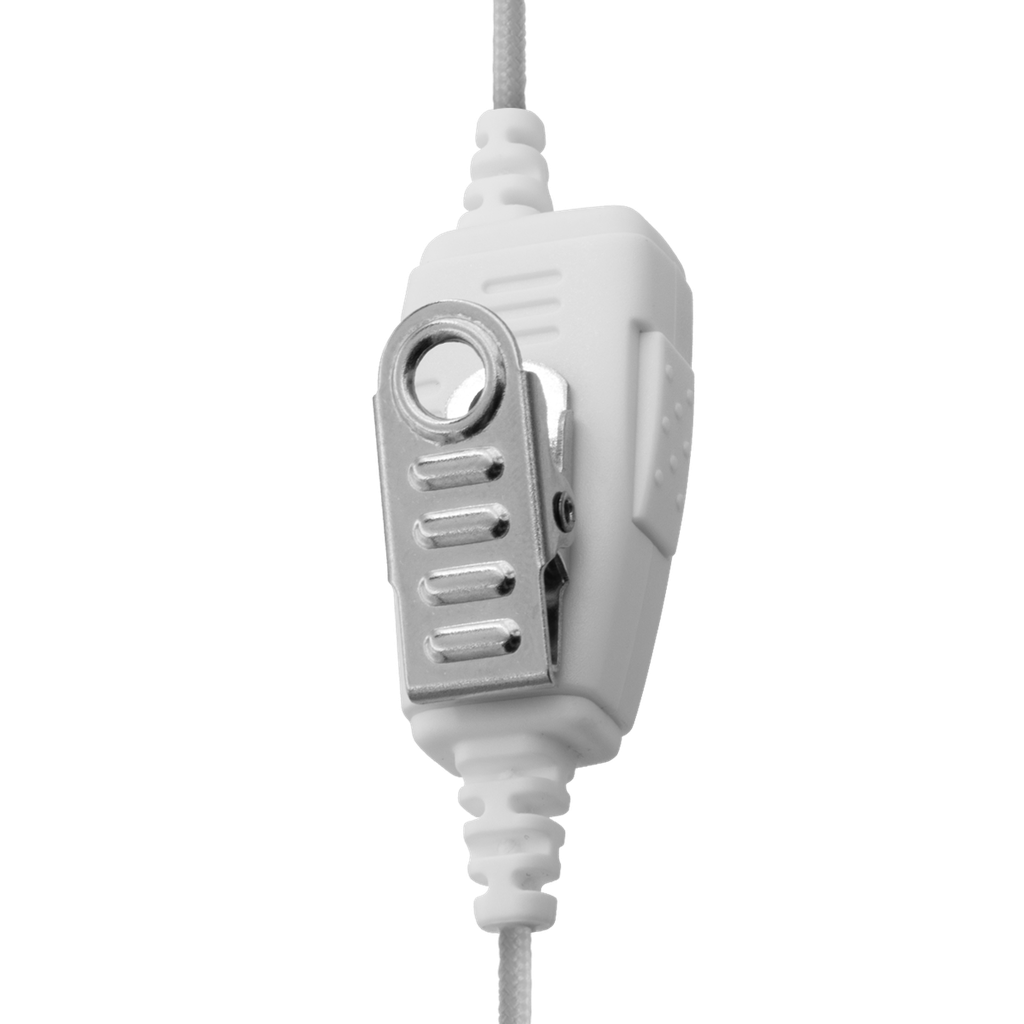 1-Wire SnapLock Earpiece Base with Braided Fiber Cloth - White