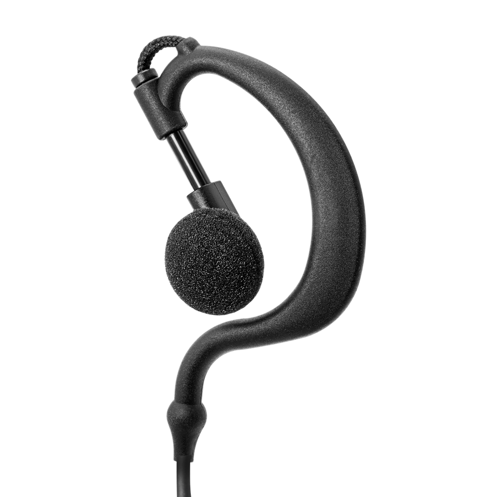1-Wire Ear Hook Earpiece with 2 Lines Out Bottom of PTT/Mic - ECO Line
