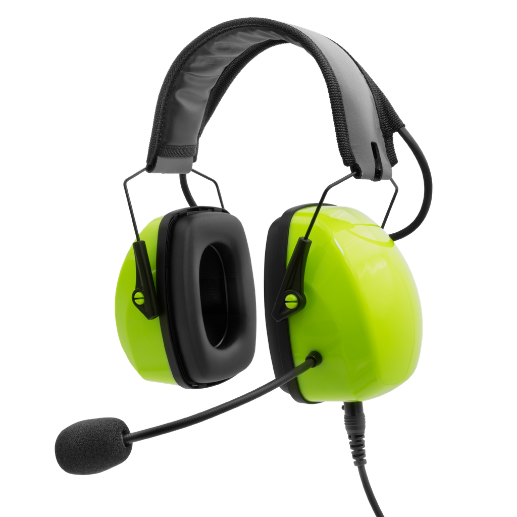 Lightweight Flex Over the Head Dual Muff Headset - Green