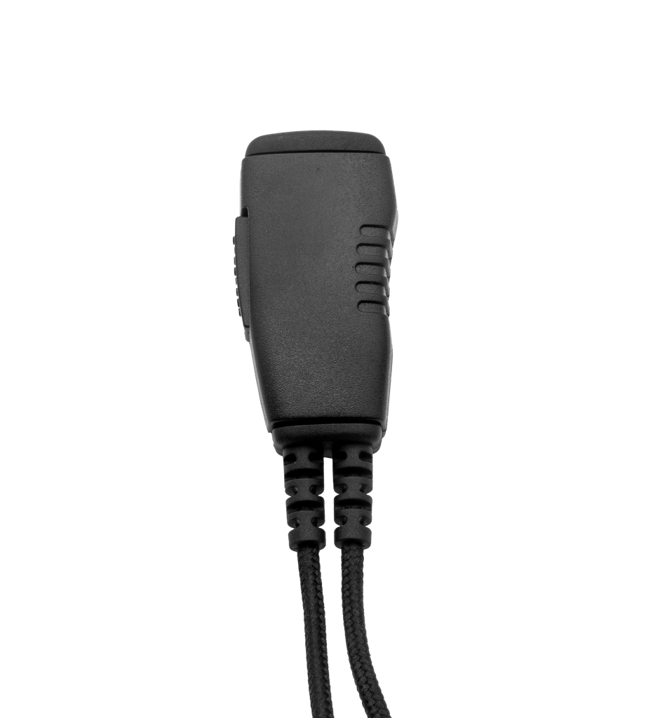 1-Wire SnapLock Earpiece Base with 2 Lines Out Bottom of PTT/Mic & Braided Fiber Cloth