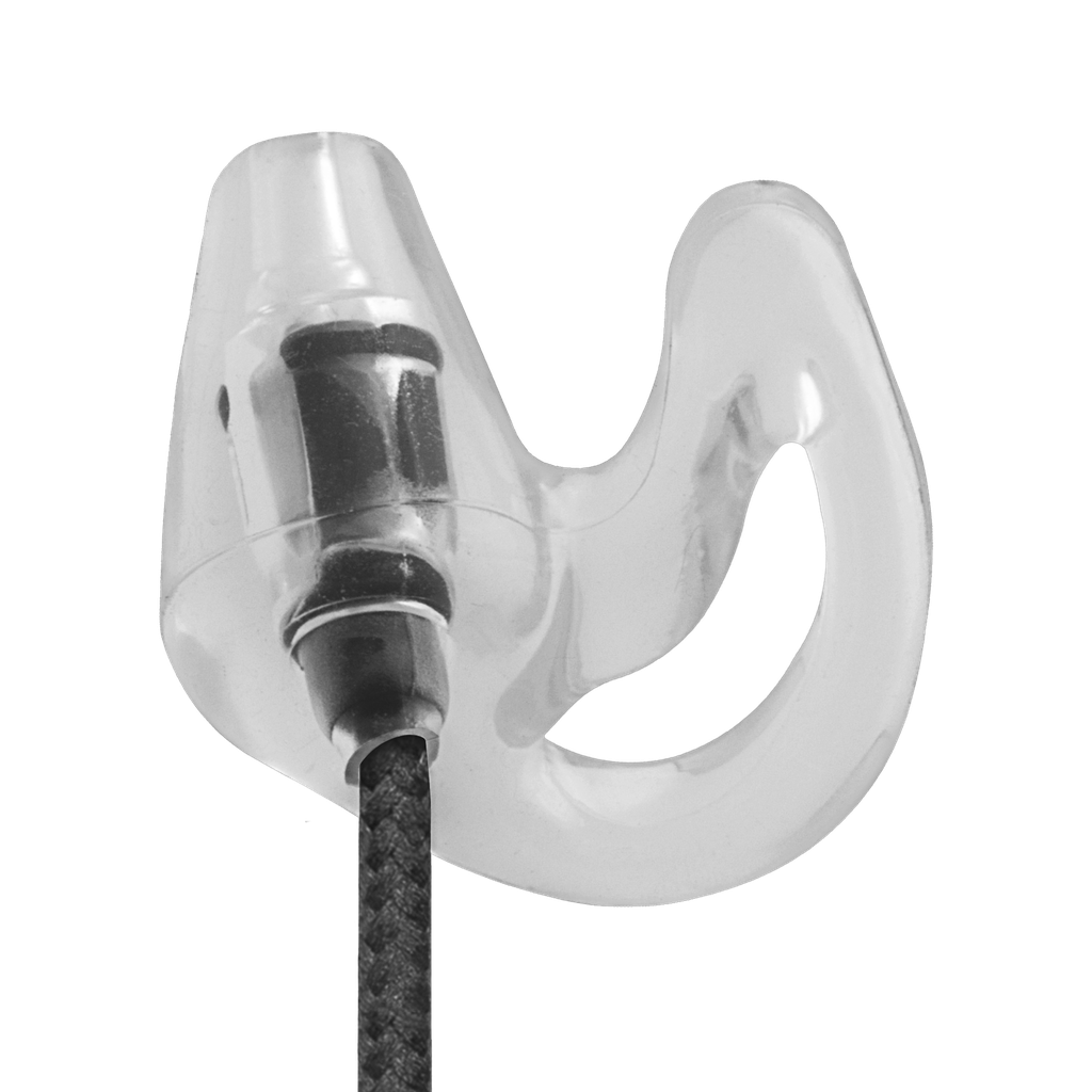 Braided Fiber Cloth Receive Only High-Def Ear, Includes both L & R (Clear) Gel Ear Inserts