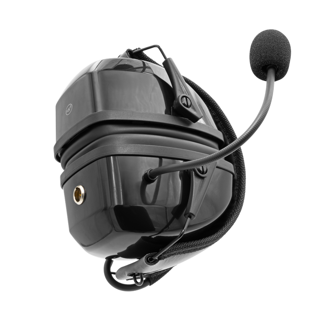 Lightweight Flex Over the Head Dual Muff Headset - Black