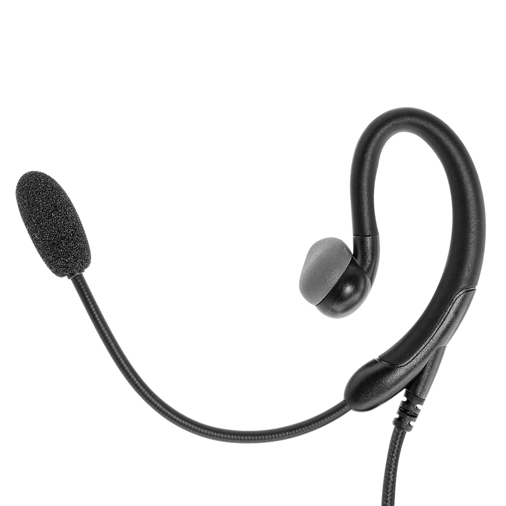 1-Wire C-Ring with Boom Mic Earpiece with Braided Fiber Cloth
