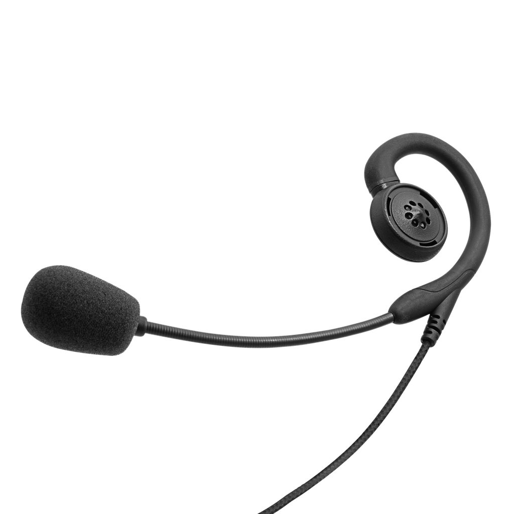 1-Wire Swivel Slim with Boom Mic and Braided Fiber Cloth Earpiece