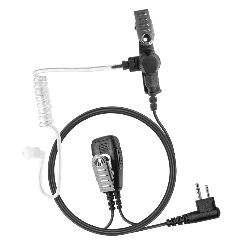 [AT1WB-M12] 1-Wire Acoustic Tube Earpiece with 2 Lines Out Bottom of PTT/Mic (Motorola - M12)