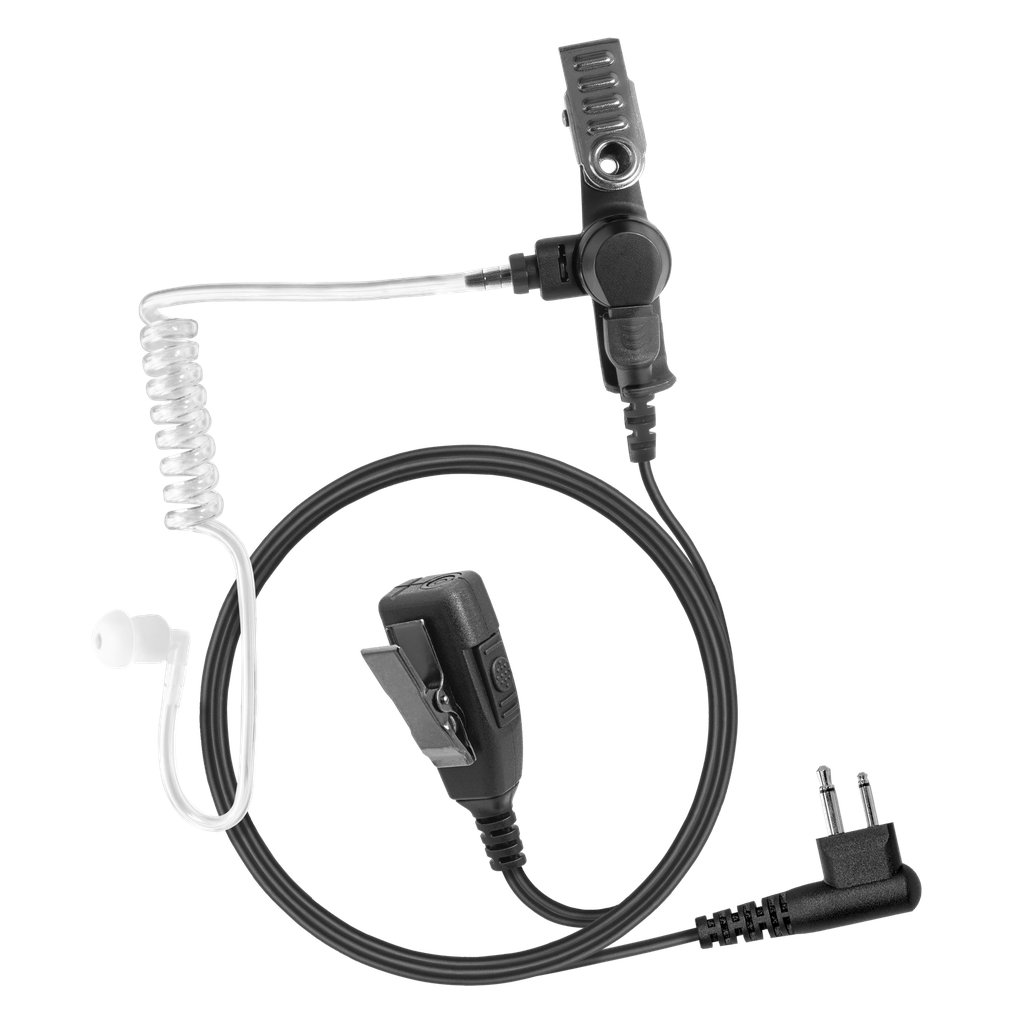 [AT1WB-M12 (ECO)] 1-Wire Acoustic Tube Earpiece with 2 Lines Out Bottom of PTT/Mic - ECO Line (Motorola - M12)