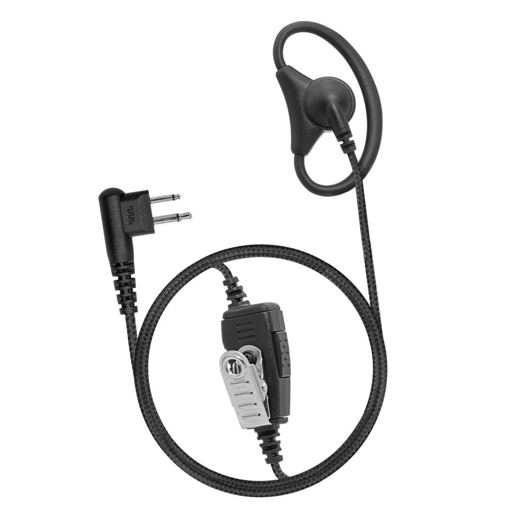 [DRA+1W-M12] 1-Wire D-Ring Adjustable Earpiece with Braided Fiber Cloth (Motorola - M12)