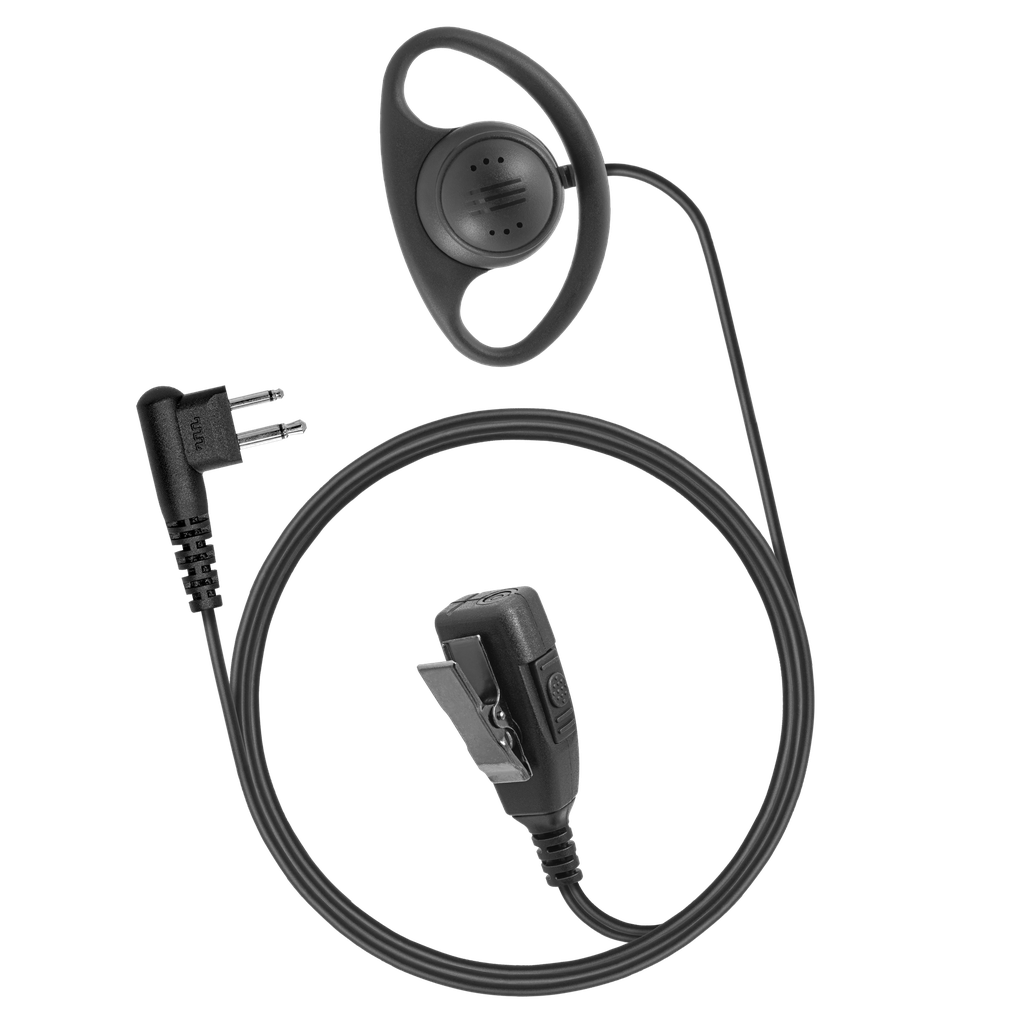 1-Wire D-Ring Earpiece with 2 Lines Out Bottom of PTT/Mic - ECO Line