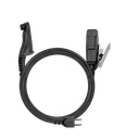 1-Wire SnapLock Earpiece Base with 2 Lines Out Bottom of PTT/Mic & Braided Fiber Cloth
