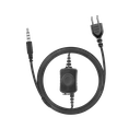 1-Wire SnapLock Earpiece Base with Braided Fiber Cloth & Large PTT