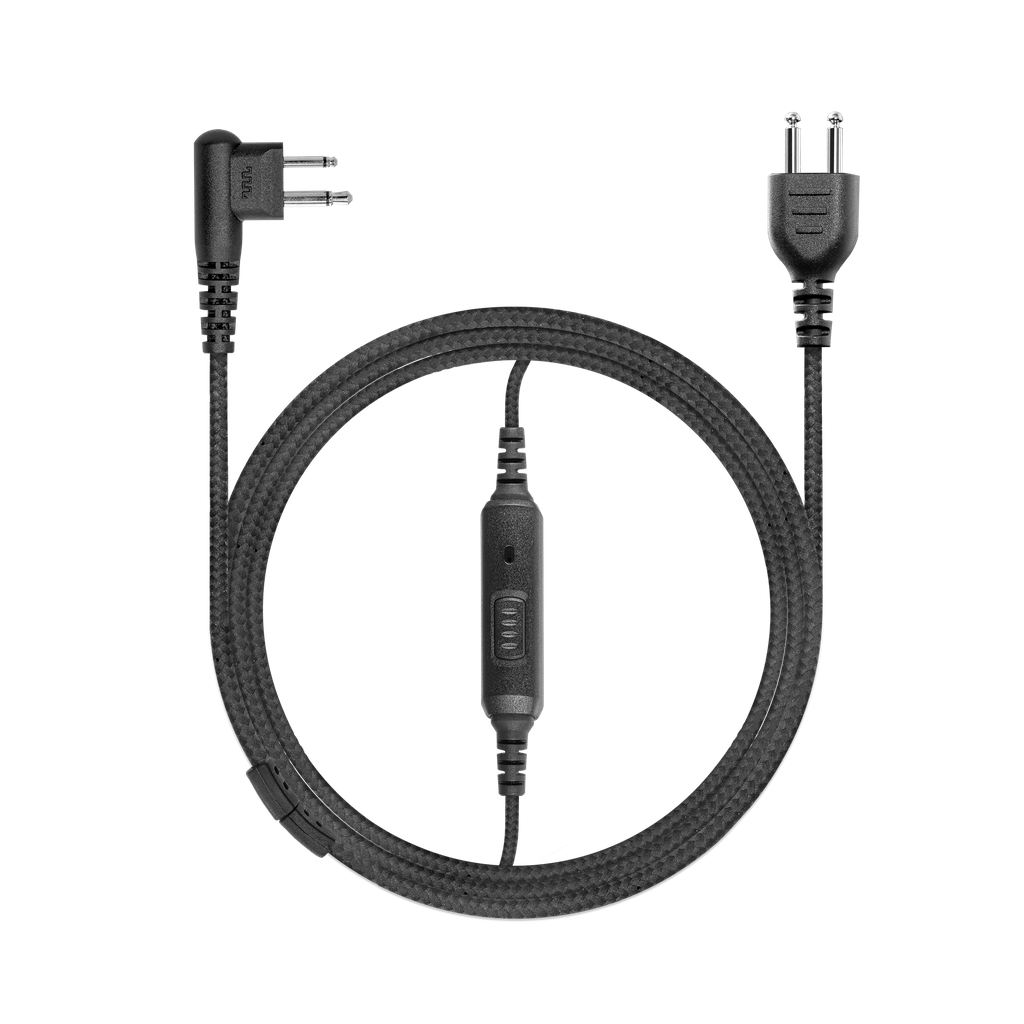 [SL+1WSLIM-M19] 1-Wire SnapLock Earpiece Base with Braided Fiber Cloth & Slim PTT (Motorola - M19)