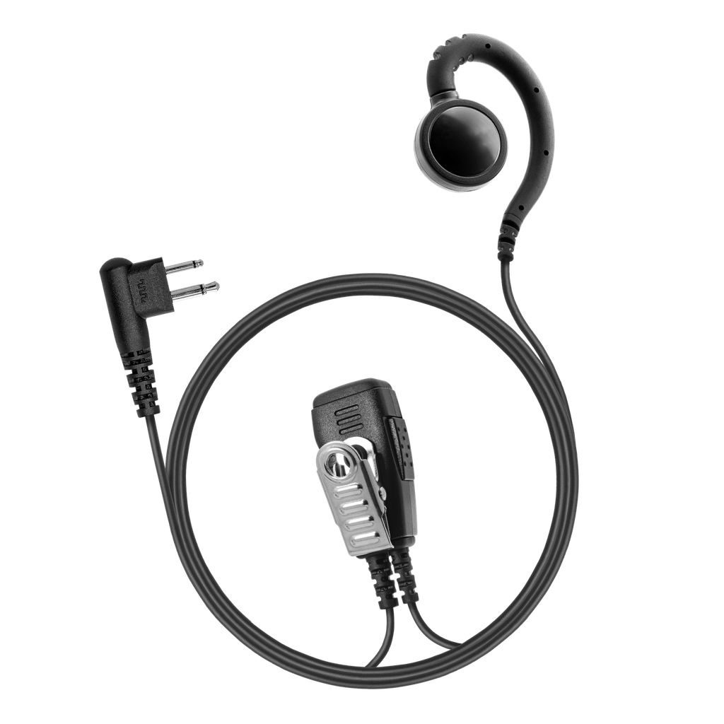 [SWVL1WB-M12] 1-Wire Swivel Earpiece with 2 Lines Out Bottom of PTT/Mic (Motorola - M12)