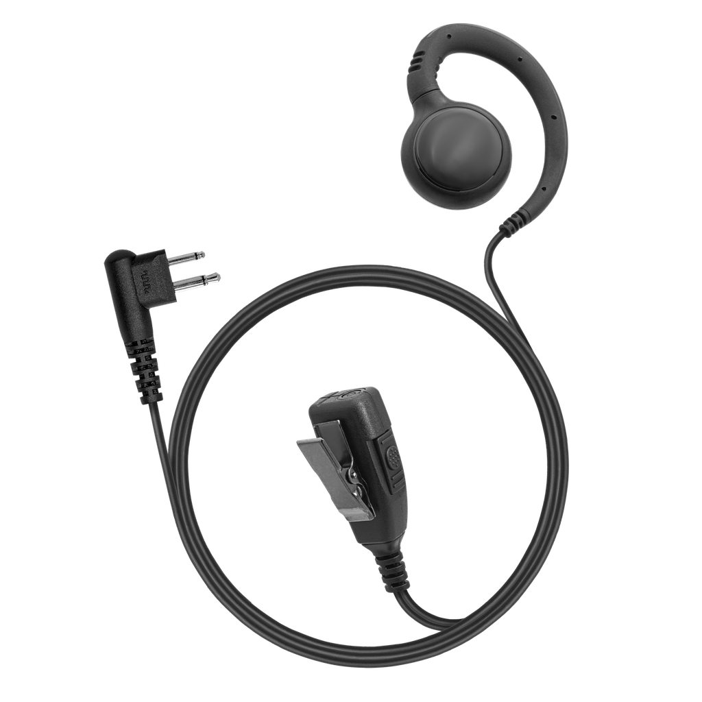 1-Wire Swivel Earpiece with 2 Lines Out Bottom of PTT/Mic - ECO Line