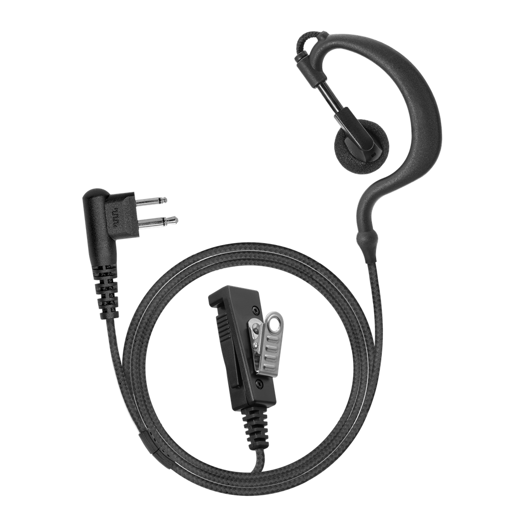 [EH+2W-M12] 2-Wire Ear Hook Earpiece with Braided Fiber Cloth (Motorola - M12)