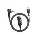 2-Wire SnapLock Earpiece Base PTT with Braided Fiber Cloth