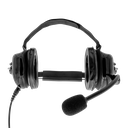 Behind the Head Dual Muff Headset with PTT on Cable - Black