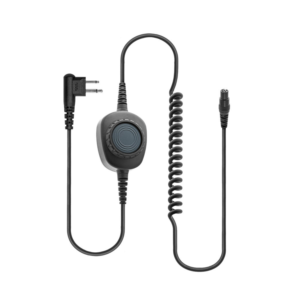 Detachable Coil Cable with Inline PTT & Removable Rings for HS1, HS3, HS5, New HS7 & HS9 Headsets