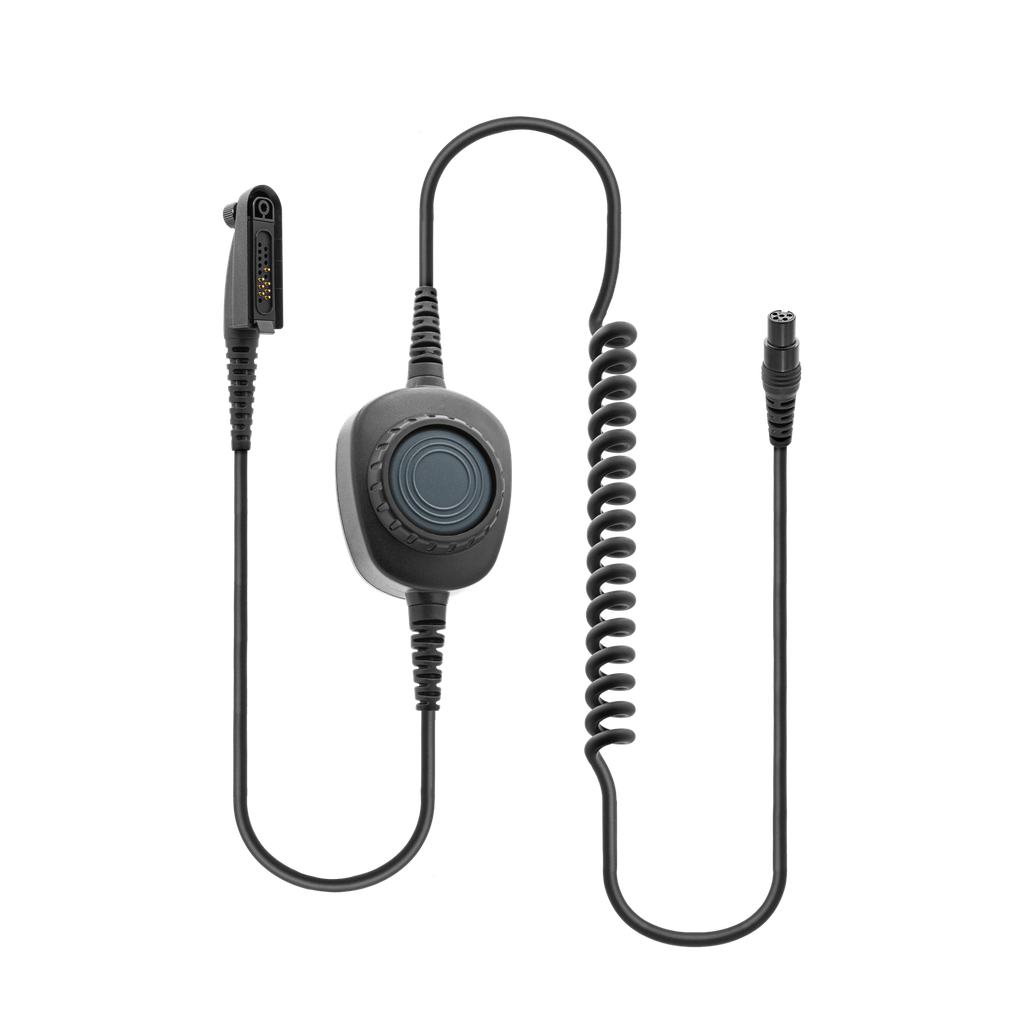 [HS-PTTCAB-M12] Detachable Coil Cable with Inline PTT & Removable Rings for HS1, HS3, HS5, New HS7 & HS9 Headsets (Motorola - M12)