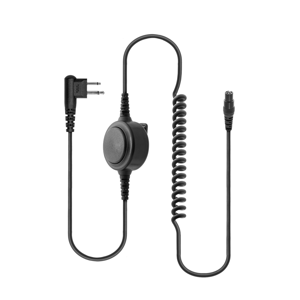 Detachable Coil Cable with Inline PTT for HS1, HS3, HS3G, HS5, HS7 & HS9 Headsets