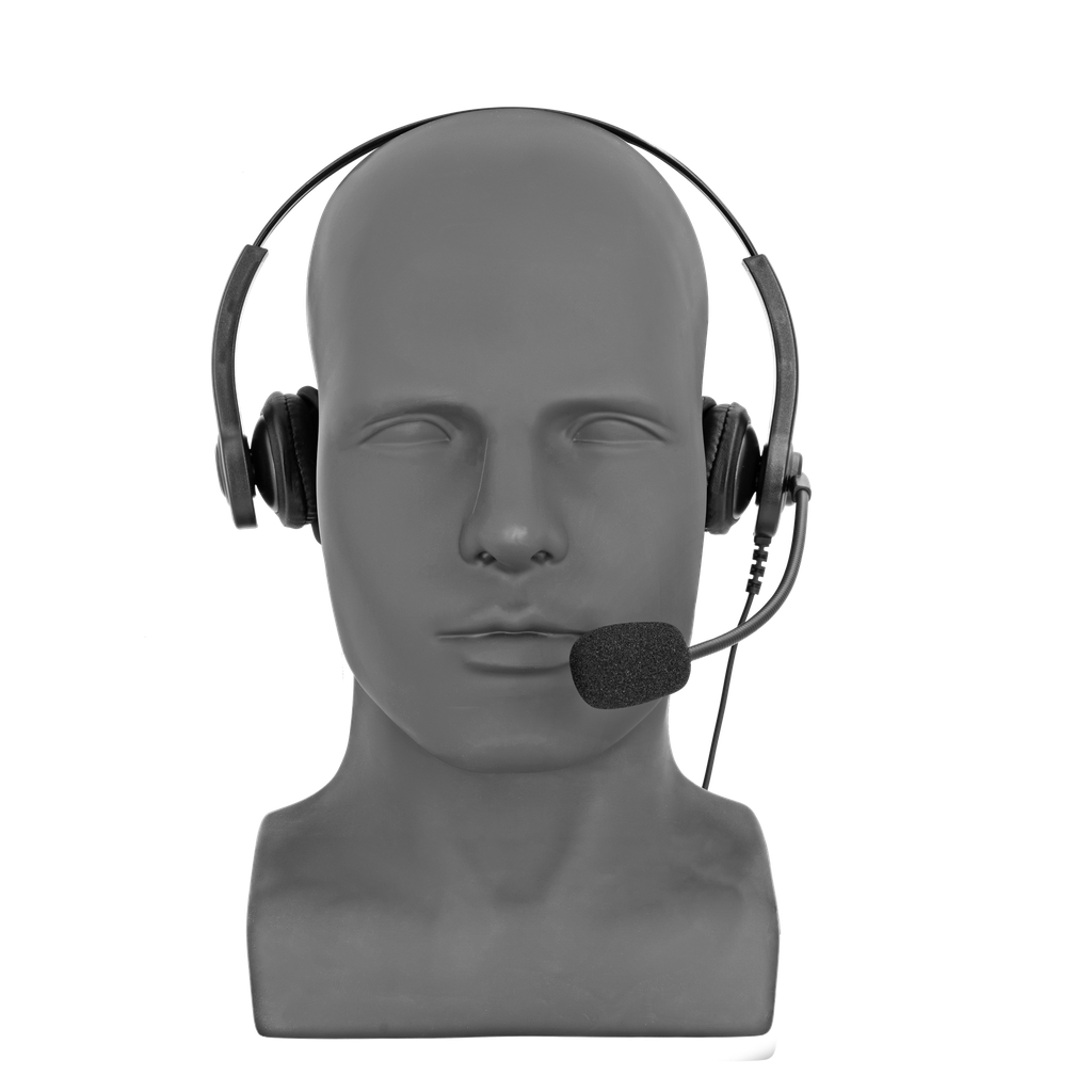 [HSD-M12] Lightweight Dual Muff Adjustable Headset with Boom Mic (Motorola - M12)