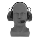 Lightweight Flex Over the Head Dual Muff Headset - Black