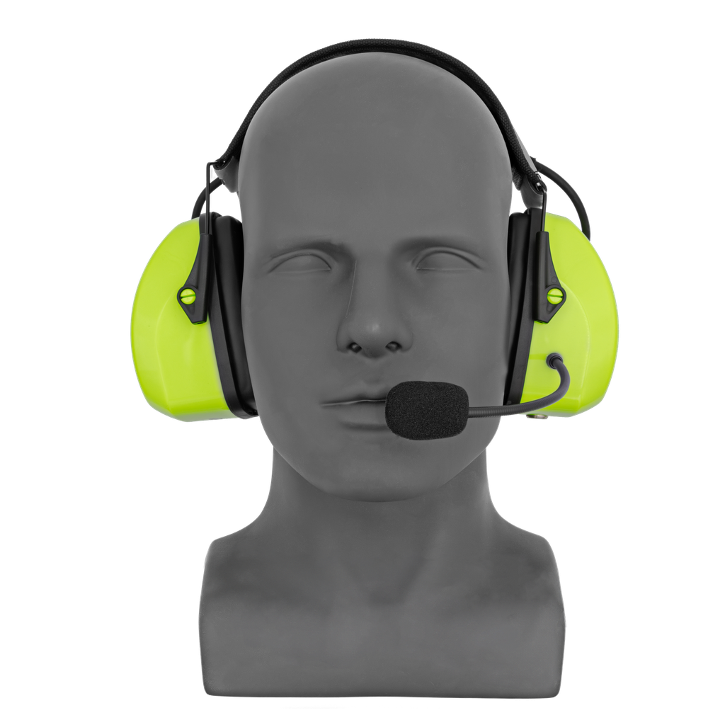 Lightweight Flex Over the Head Dual Muff Headset - Green