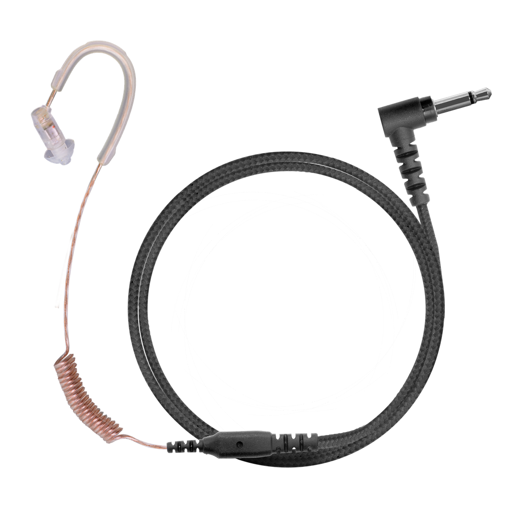 [HDIE+ROC30-3.5] MicroHDIE Braided - HDIE Receive-Only Radio Earpiece  (3.5mm, 12 Inch Length)