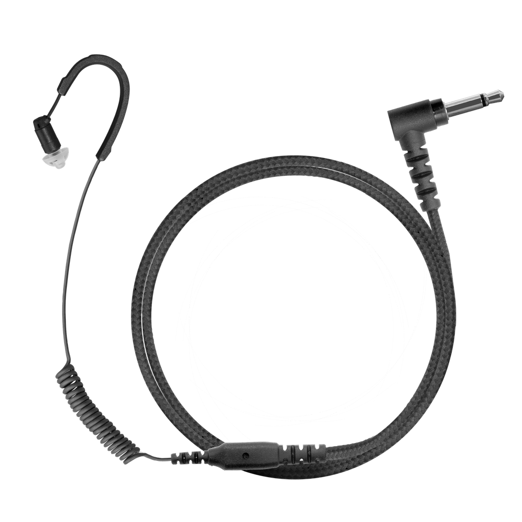 [HDIEB+ROC30-3.5] MicroHDIE Braided Black - HDIE Receive-Only Radio Earpiece (3.5mm, 12 Inch Length)