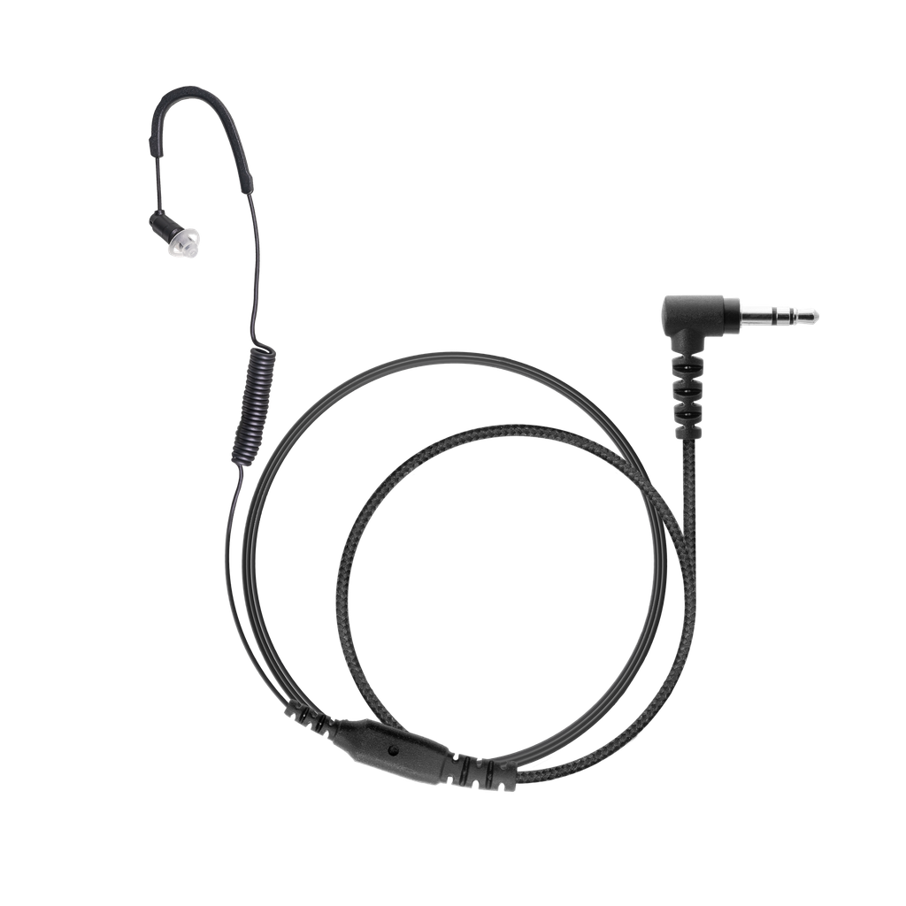 Receive-Only Original HDIE Earpiece with Braided Fiber Cloth - Black
