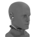 Throat Microphone Adjustable, Acoustic Tube with Inline PTT and Extra Tip