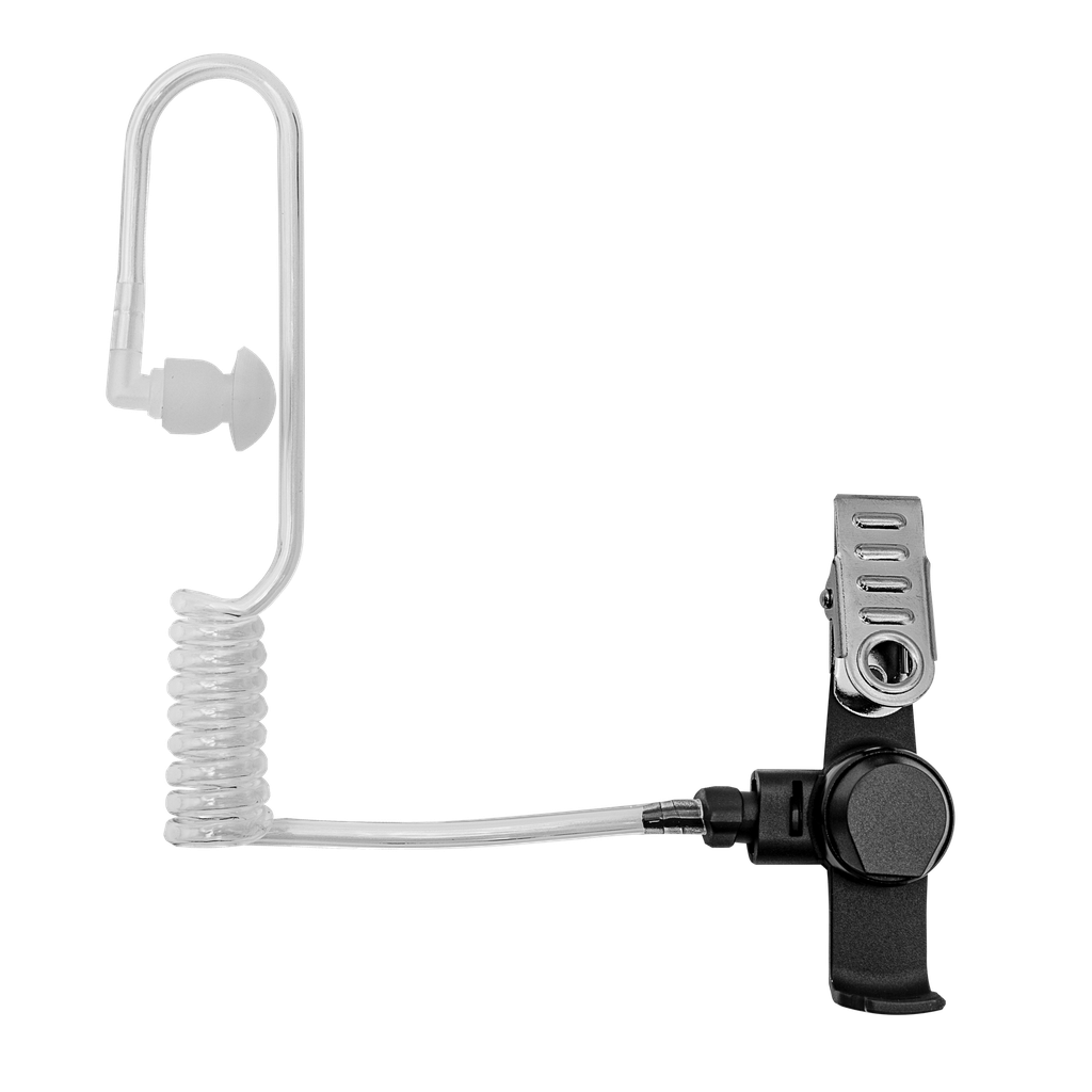 B4CLIPB, clear Tube, 3 clear Eartips, Blk Speaker