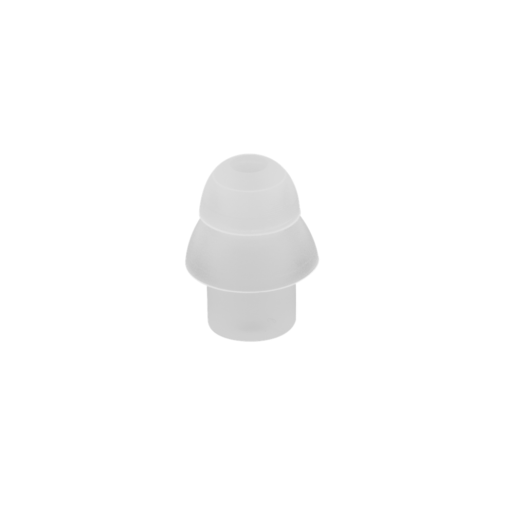 Clear 2 Level Ear Tips for Acoustic Tube Earpiece - 10 per pack