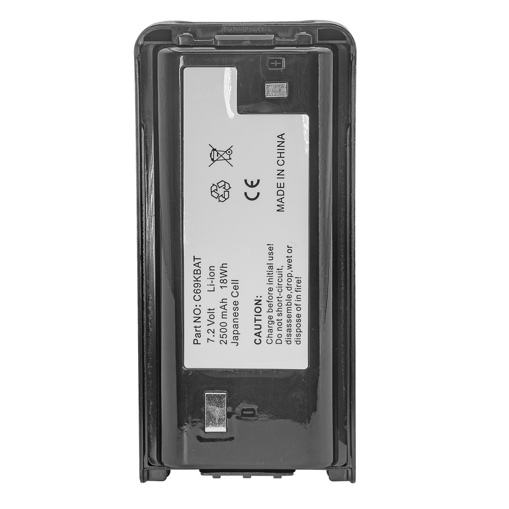 LI-ion 2500 mAh battery, no belt clip, for Kenwood KNB-69L, NX240, NX340, TK2000 series, TK3000 Series, TKD240V, TKD340U