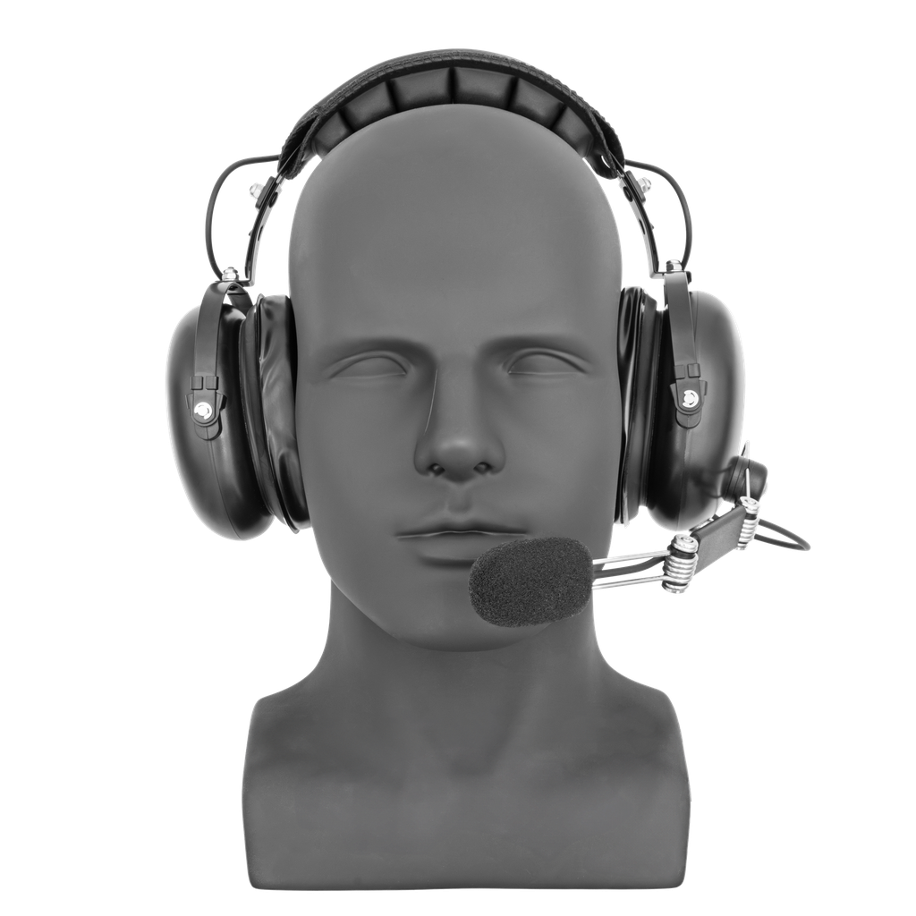Over-the-Head Dual Muff Heavy Duty Headset with Adjustable Boom Mic