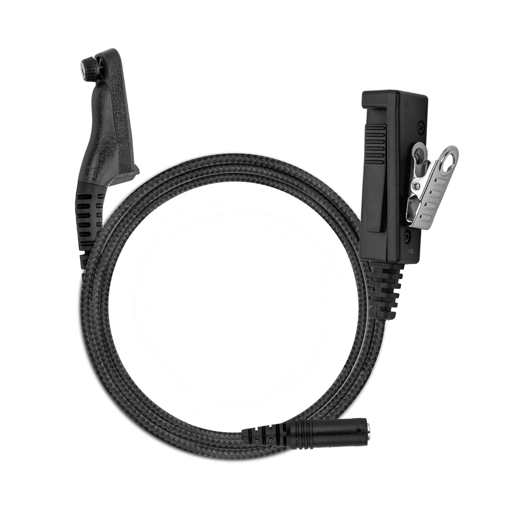 [3.5F+2W-M1] 2-Wire Braided PTT, 3.5mm Audio Port (Motorola - M1)