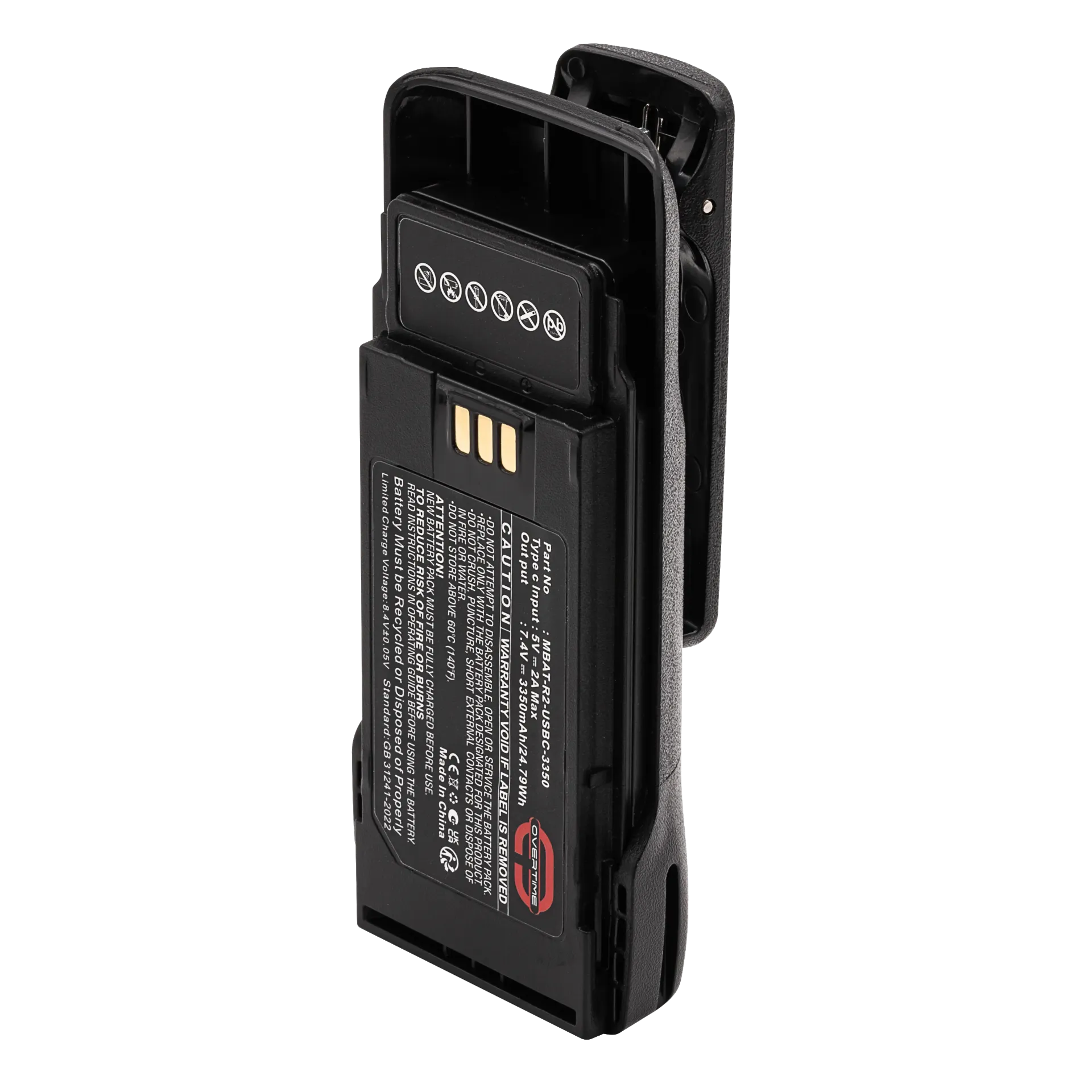[MBAT-R2-USBC-3350] Li-Ion Battery for Motorola R2 Radios, 3350mAh, USBC