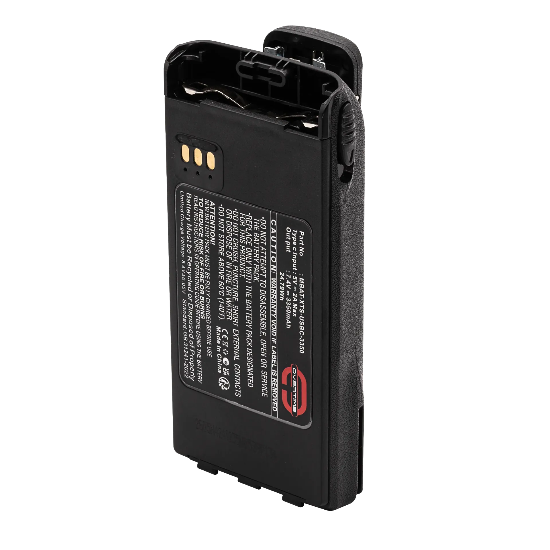 Li-Ion Battery for Motorola XTS Radios, 3350mAh, USBC