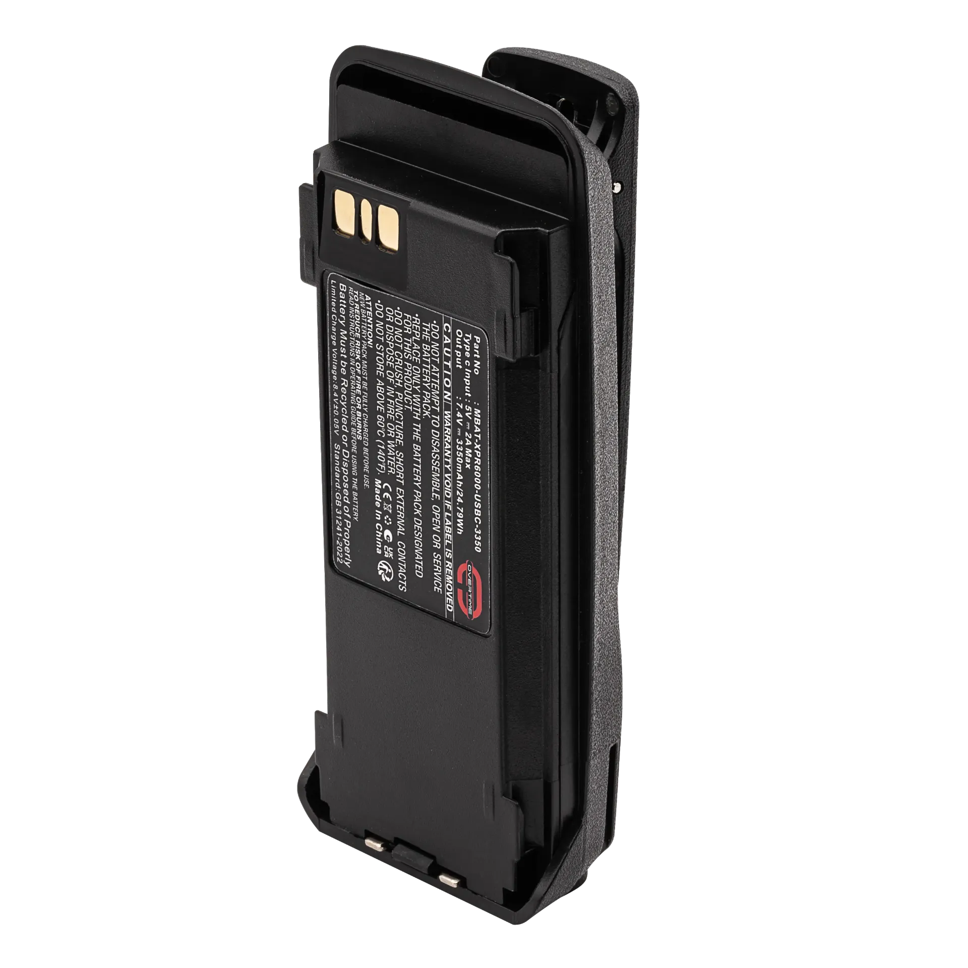 [MBAT-XPR6000-USBC-3350] Li-Ion Battery for Motorola XPR6000 Radios, 3350mAh, USBC