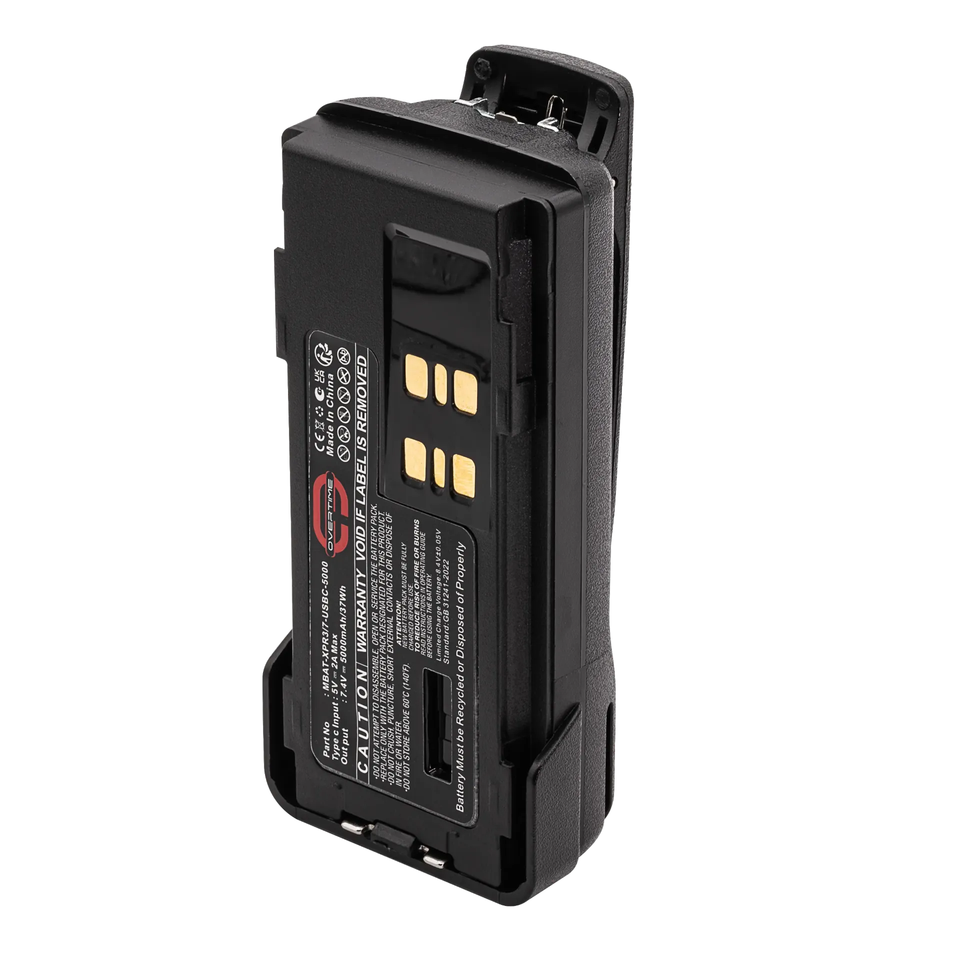 [MBAT-XPR3/7-USBC-5000] Li-Ion Battery for Motorola XPR3000 & 7000 Radios, 5000mAh, USBC