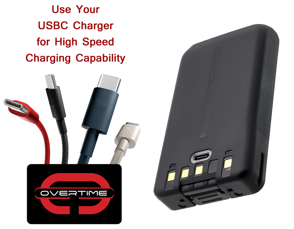 Li-Ion Battery for Kenwood NX3000 Radios, 2000mAh, USBC