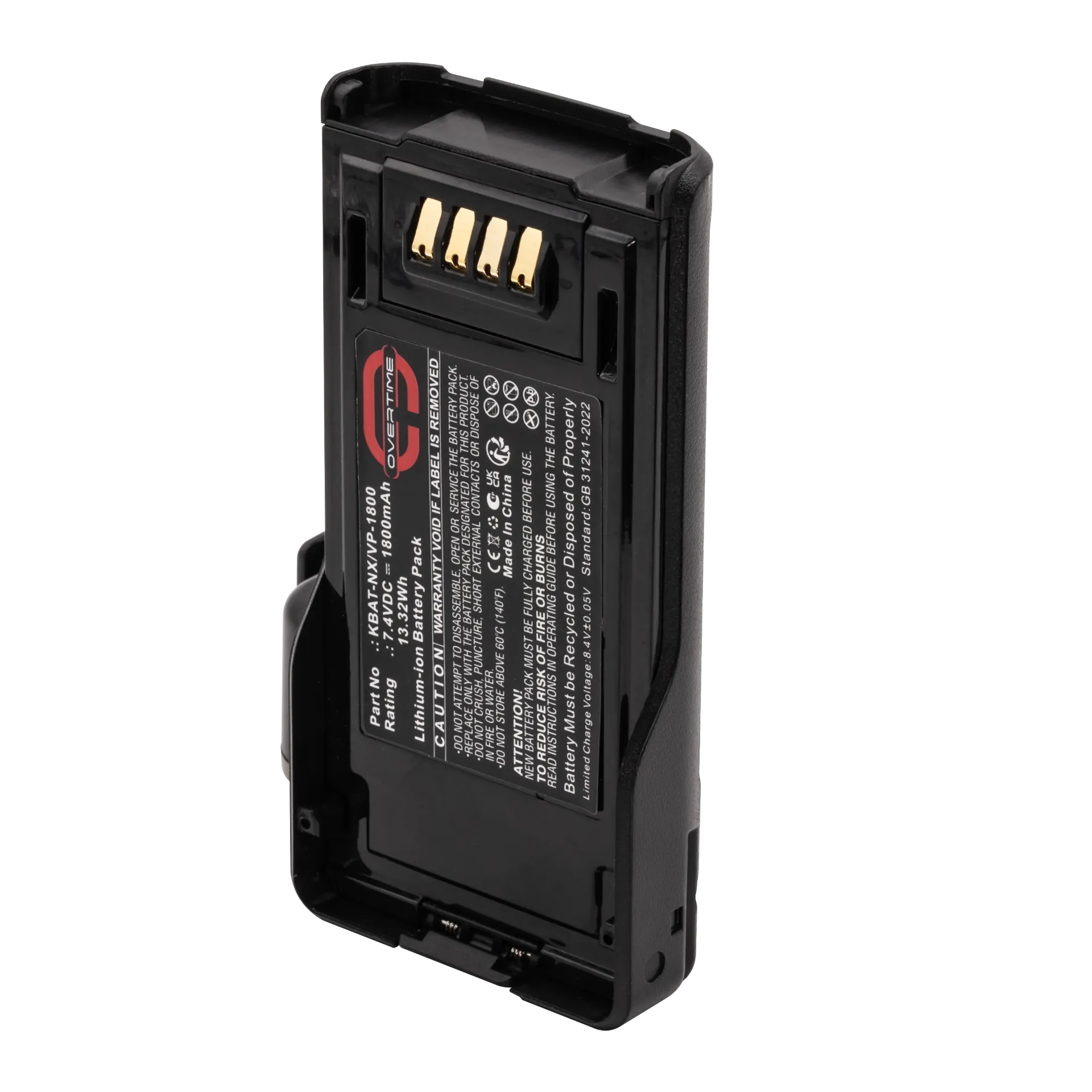 [KBAT-NX/VP-1800] Li-Ion Battery for Kenwood NX5000 & VP Series Radios, 1800mAh