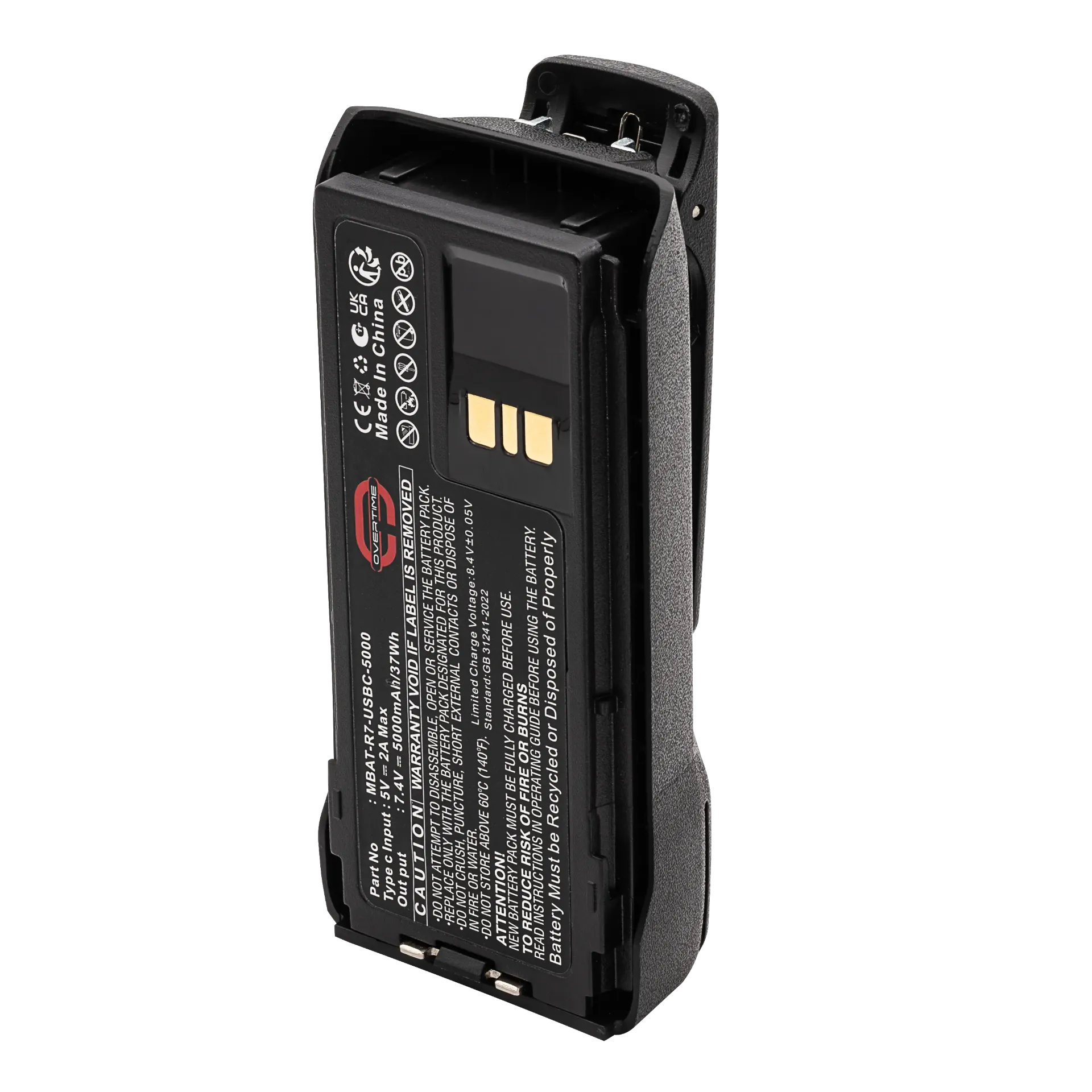 [MBAT-R7-USBC-5000] Li-Ion Battery for Motorola R7 Radios, 5000mAh, USBC