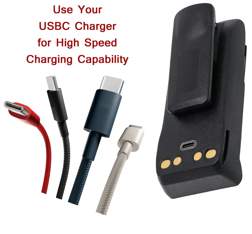 Li-Ion Battery for Motorola R5 Radios, 2400mAh, USBC