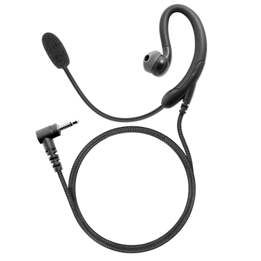 [CR+1WBoom-3.5M] 1-Wire C-Ring with Boom Mic Earpiece with Braided Fiber Cloth