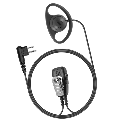 1-Wire D-Ring Earpiece with 2 Lines Out Bottom of PTT/Mic