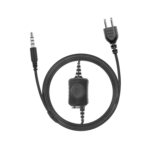 [SL+1WLPTT-3.5] 1-Wire SnapLock Earpiece Base with Braided Fiber Cloth & Large PTT