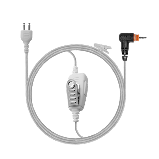 1-Wire SnapLock Earpiece Base with Braided Fiber Cloth - White