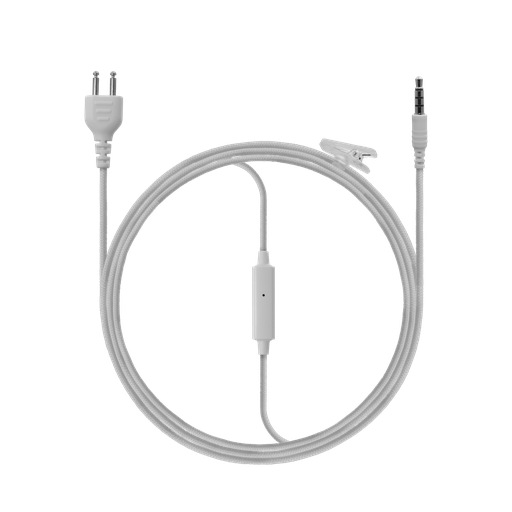 [SL+1WWMIC-3.5] 1-Wire SnapLock White Base with Braided Fiber Cloth & Mini Mic