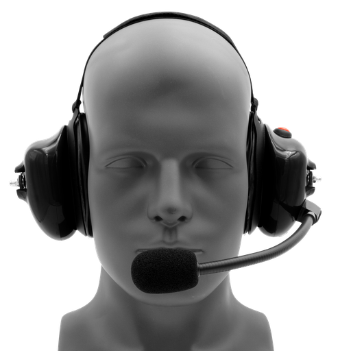[HS4] Behind-the-Head Dual Muff Headset, Push-To-Talk, Black