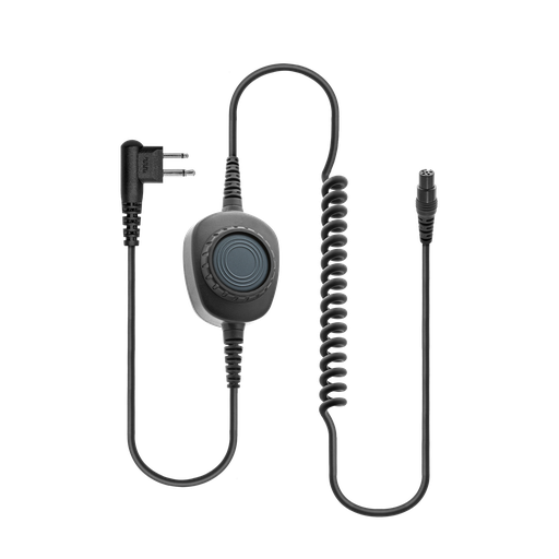 Detachable Coil Cable with Inline PTT & Removable Rings for HS1, HS3, HS5, New HS7 & HS9 Headsets